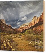 Zion Clearing Storm Wood Print