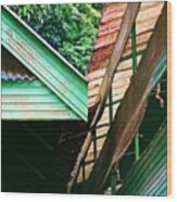 >/ Rural Geometry #thailand #roof Wood Print