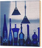 Blue Bottles #1 Wood Print