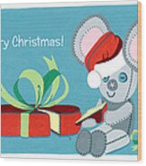 Christmas Mouse #1 Wood Print