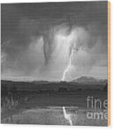 Lightning Striking Longs Peak Foothills 3 #1 Wood Print