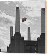 Pink Floyd Pig At Battersea #1 Wood Print