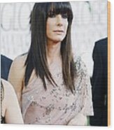 Sandra Bullock Wearing A Jenny Packham #1 Wood Print