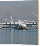 Spruce Goose Floating In Harbor October 29 1981 #1 Wood Print