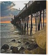 Sunset At Oceanside Pier #1 Wood Print