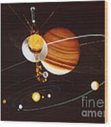 Voyager Saturn Flyby Artwork #1 Wood Print