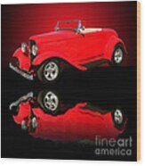 1932 Ford V8 Red Roadster Wood Print