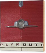 1952 Plymouth Hood Emblem Wood Print
