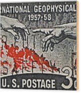 1957-1958 International Geophysical Year Stamp Wood Print