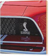 1968 Ford Mustang 427 Ci Fastback Grille Emblem Wood Print