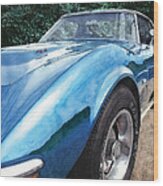 1972 Blue Corvette Stingray Wood Print