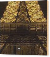 Eiffel Tower By Night Detail #4 Wood Print