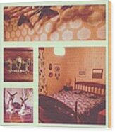 50s And 60s Interior Design Wood Print