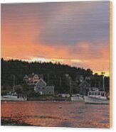 A Maine Coast Sunset Wood Print