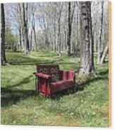A Perfect Bench In The Country Wood Print