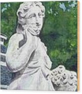 A Statue At The Wellers Carriage House -1 Wood Print