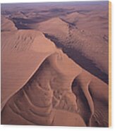 Aerial View Of Star Dune Formations Wood Print