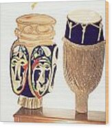 African Drums Wood Print