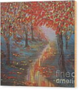 After The Rain In Autumn Wood Print