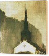 Alpine Church Wood Print