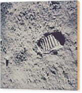 Apollo 11 Footprint Wood Print