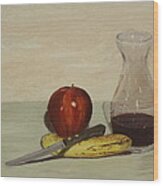 Apple And Banana Wood Print