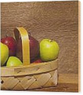 Apples In A Basket Waterloo Quebec Wood Print