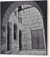 #arch #door #stones #courtyard #history Wood Print