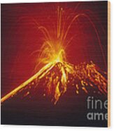 Arenal Volcano Erupting Wood Print