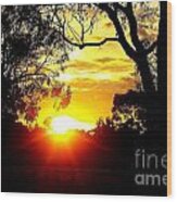 Aussie Sunset Wood Print