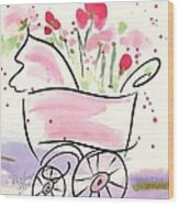 Baby Buggy Note Card Wood Print