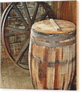 Barrel And Wheel Wood Print
