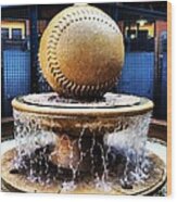 Baseball Statue Wood Print