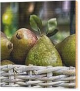 Basket Of Pears Wood Print