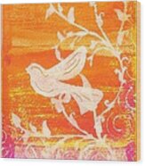 Bird In The Meadow Wood Print