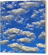 Blue Sky And Clouds Wood Print