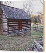 Cabin At Vance Birth Place Wood Print