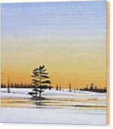 Canadian Sunset Wood Print