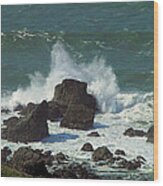 Cape Blanco Splash Wood Print