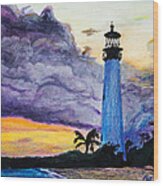 Cape Florida Lighthouse Wood Print