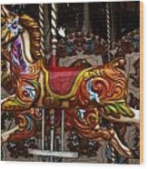 Carousel Horses Wood Print
