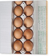 Carton Of Eggs, 1 Of 13 Wood Print