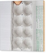 Carton Of Eggs, 12 Of 13 Wood Print