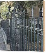 Cast Iron Fence And Gate 2 Wood Print