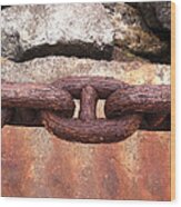 Chain Under The Golden Gate Bridge Wood Print