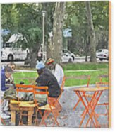 Chess Players In Clark Park Wood Print