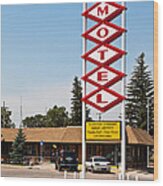 Cheyenne Motel Wood Print