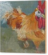 Chicken On The Run Wood Print