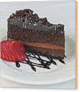 Chocolate Cake Wood Print