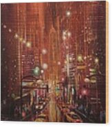 City Lights 2 Wood Print